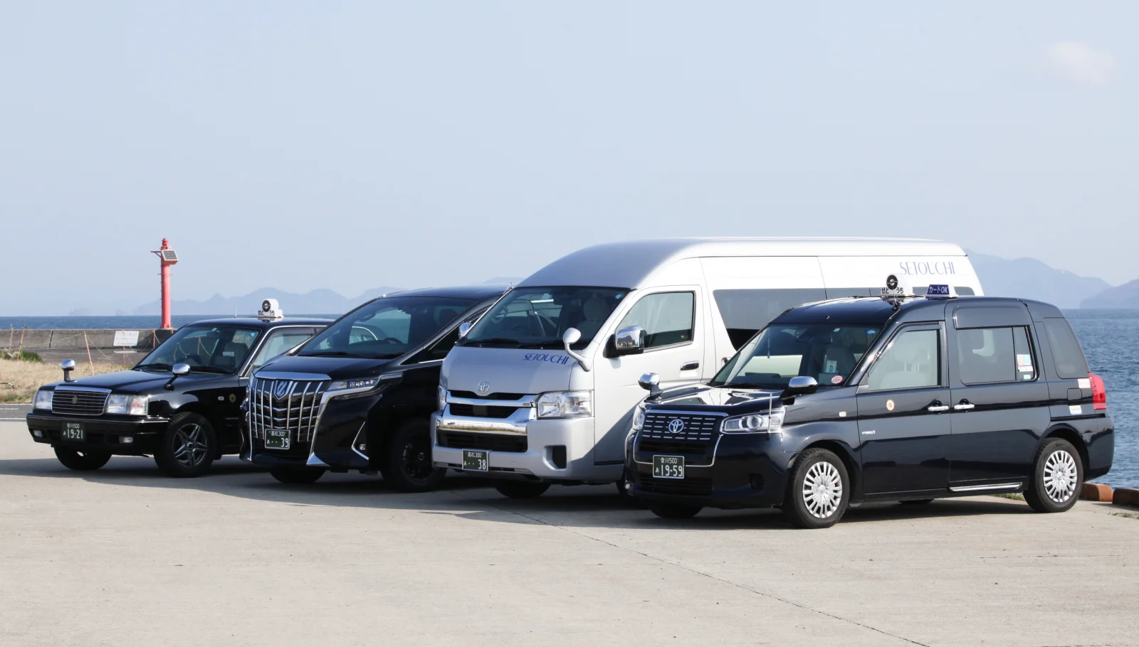 せとうちタクシーの車両ラインナップ